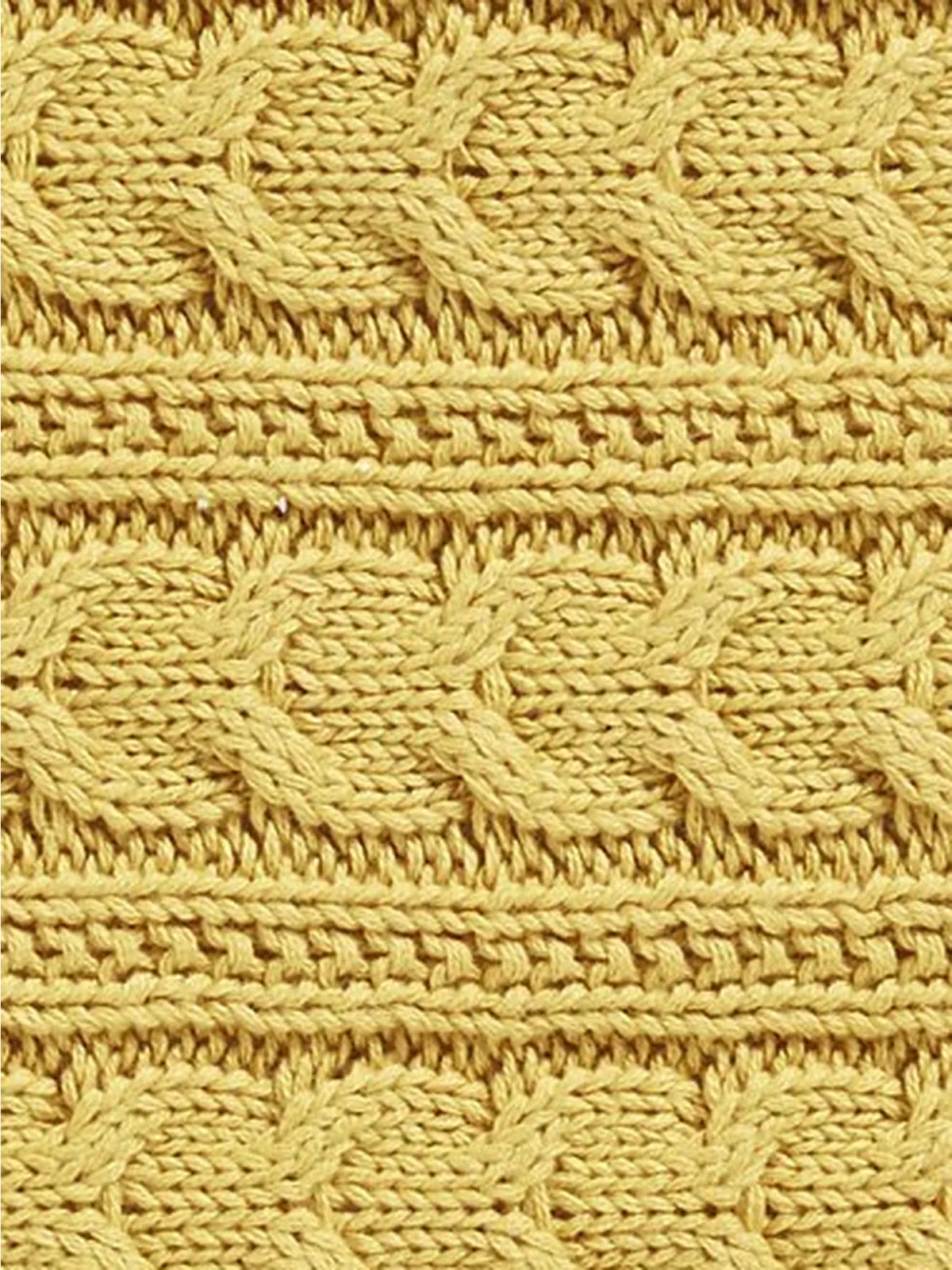 John Lewis Kids' Cable Knit Sherpa Fleece Throw, 150 x 100cm - Ochre