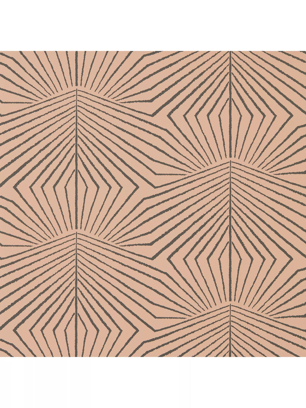Harlequin Dawning geometric pattern wallpaper in chalky colors, UK version