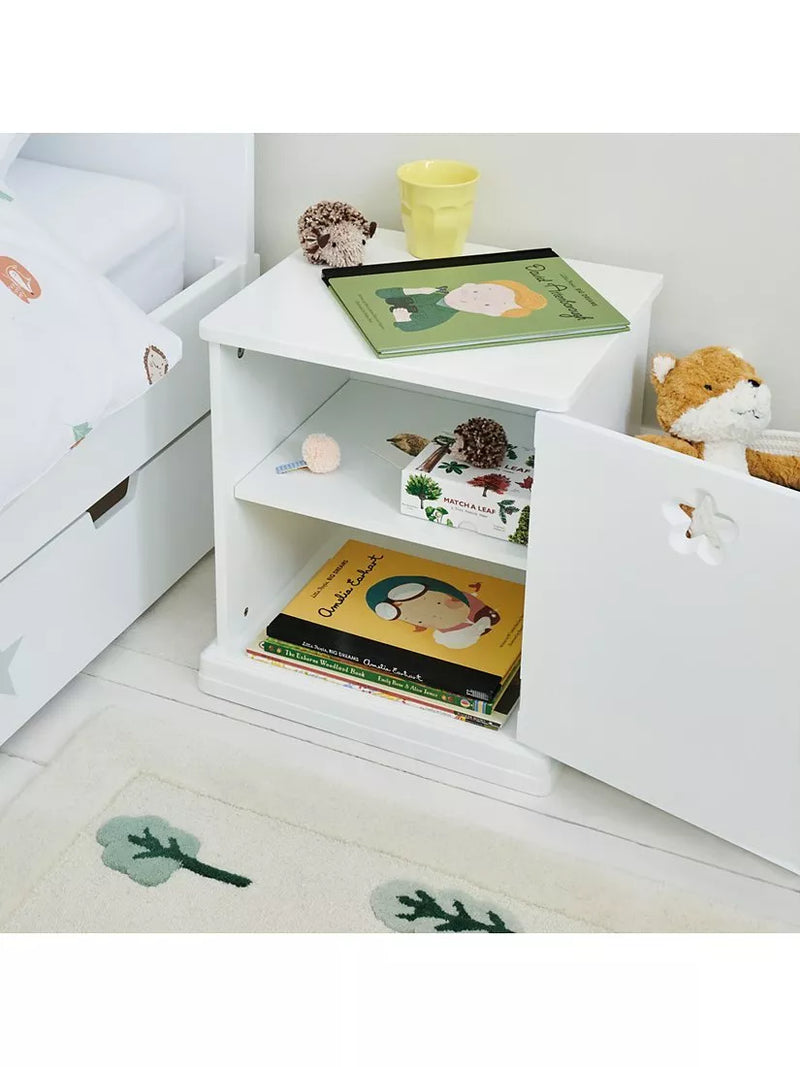 Great Little Trading Co star bright bedside table white, imported from UK