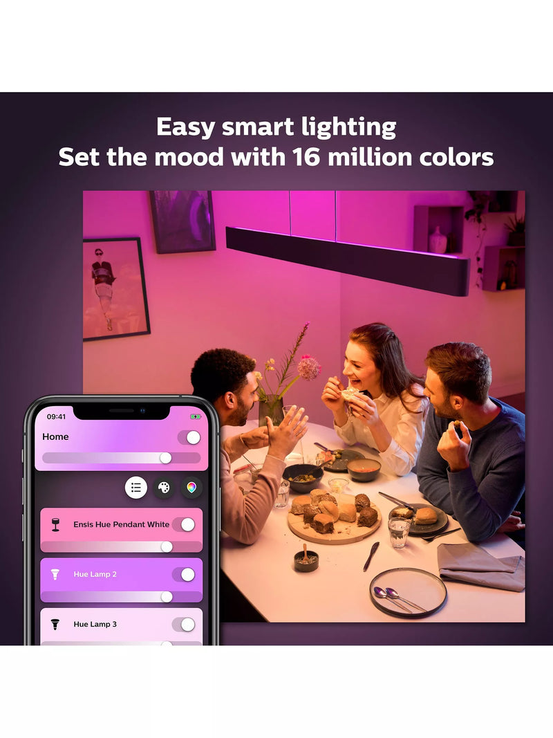 Philips Hue Ensis black smart pendant light, UK version