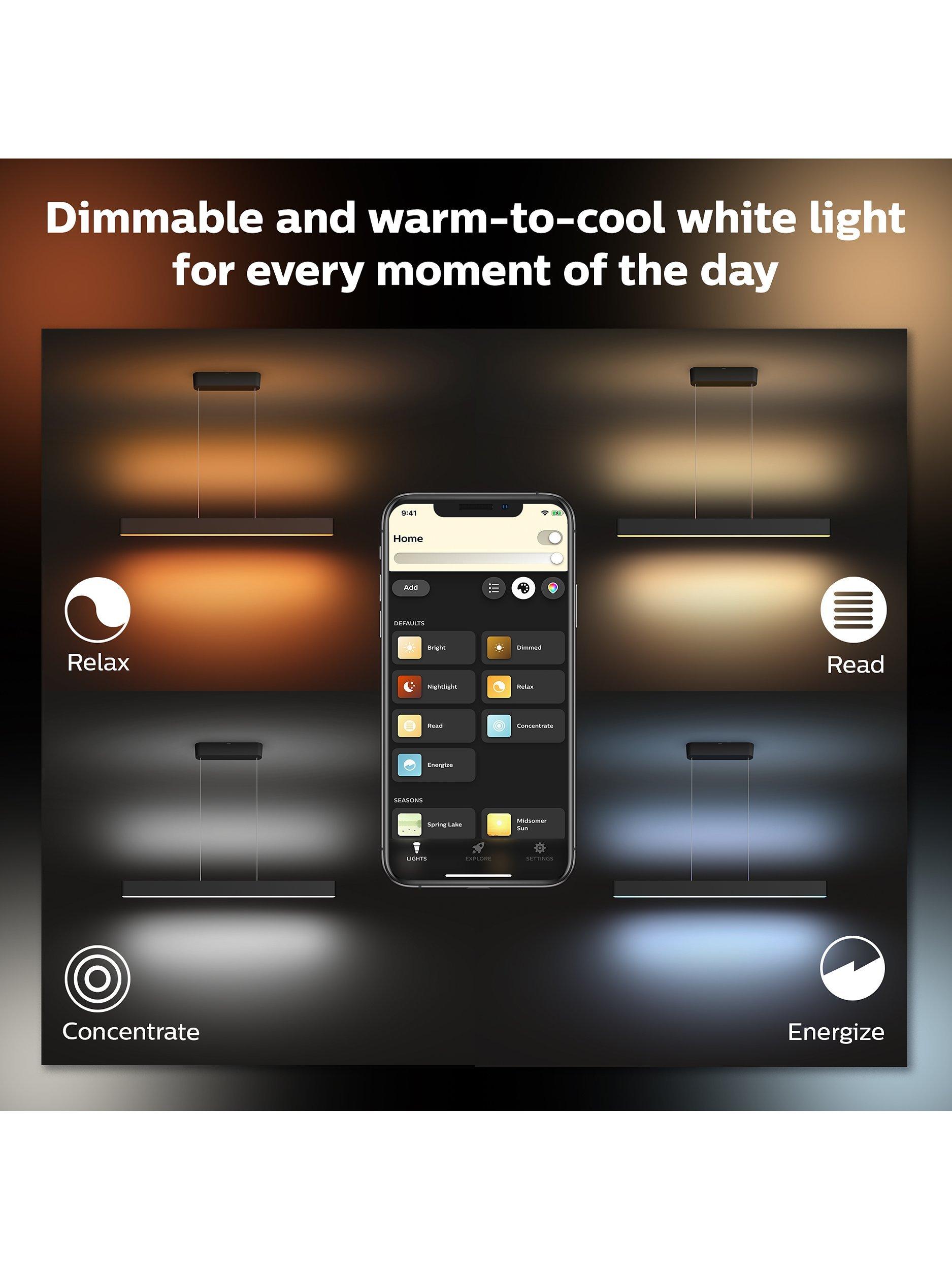 Philips Hue Ensis black smart pendant light, UK version