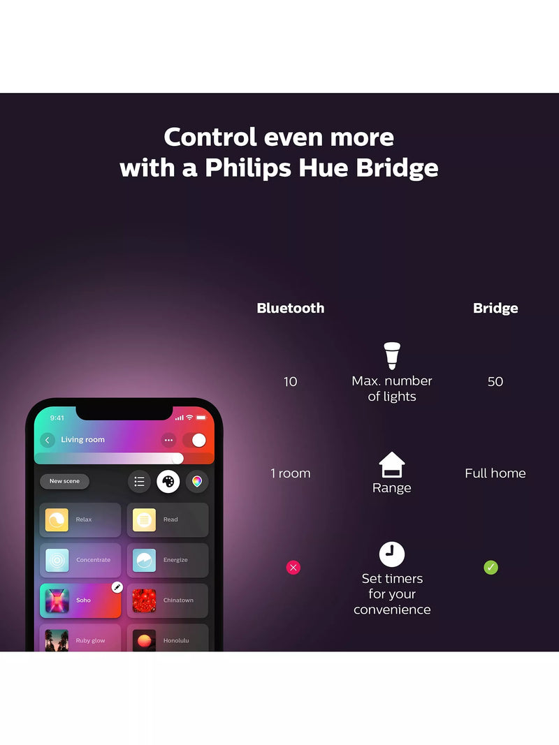 Philips Hue Ensis black smart pendant light, UK version