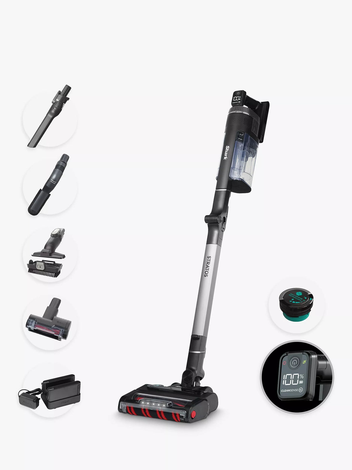 Shark cordless pet vacuum with anti hair wrap technology, mid grey (British brand)