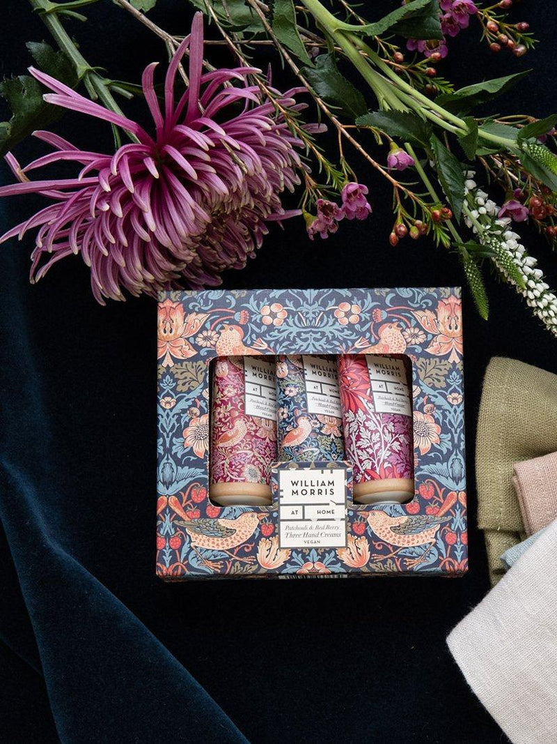 William Morris patchouli red berry hand cream 30ml tubes set (British brand)