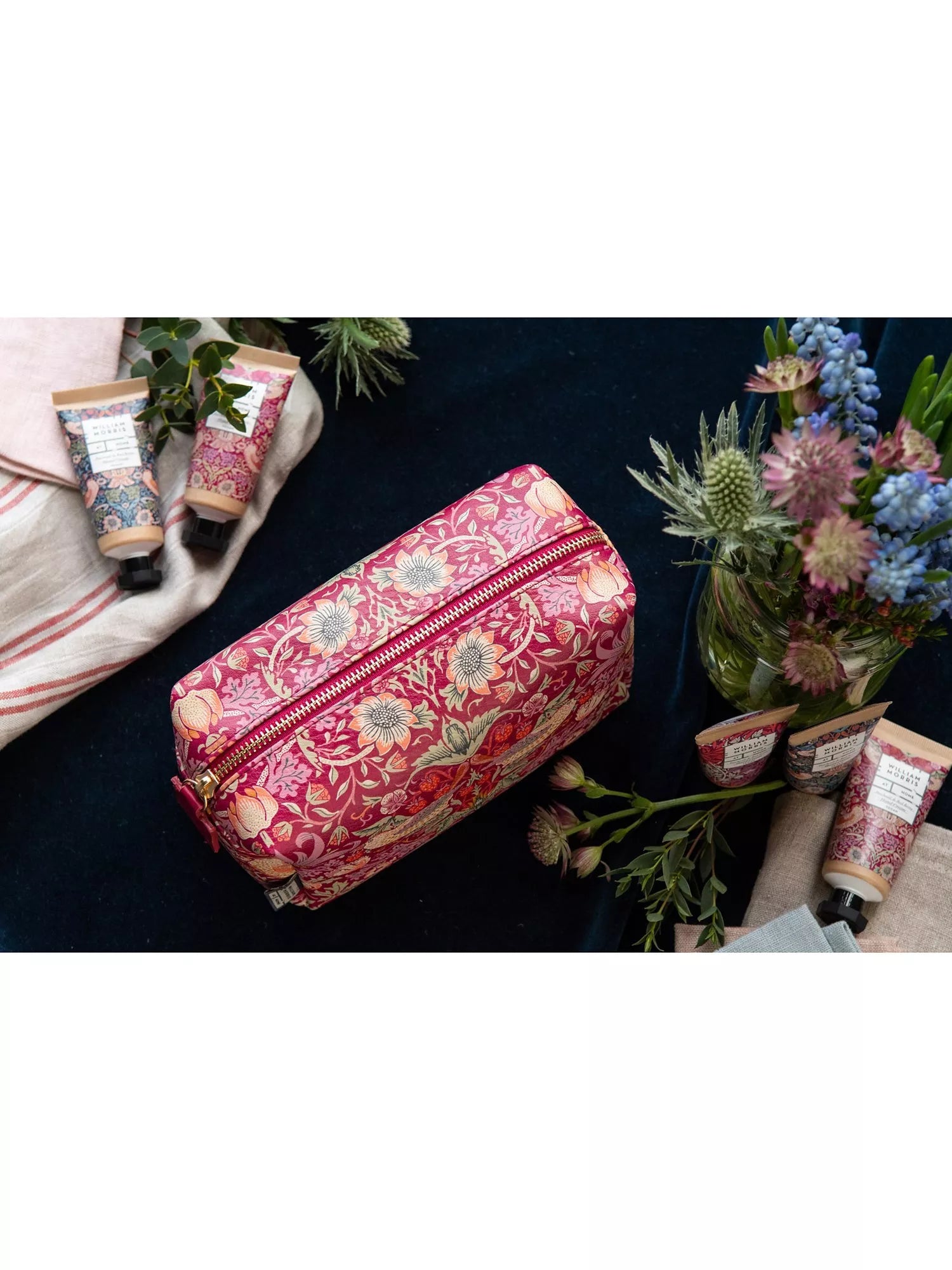 William Morris at Home Strawberry Thief medium wash bag (British brand)