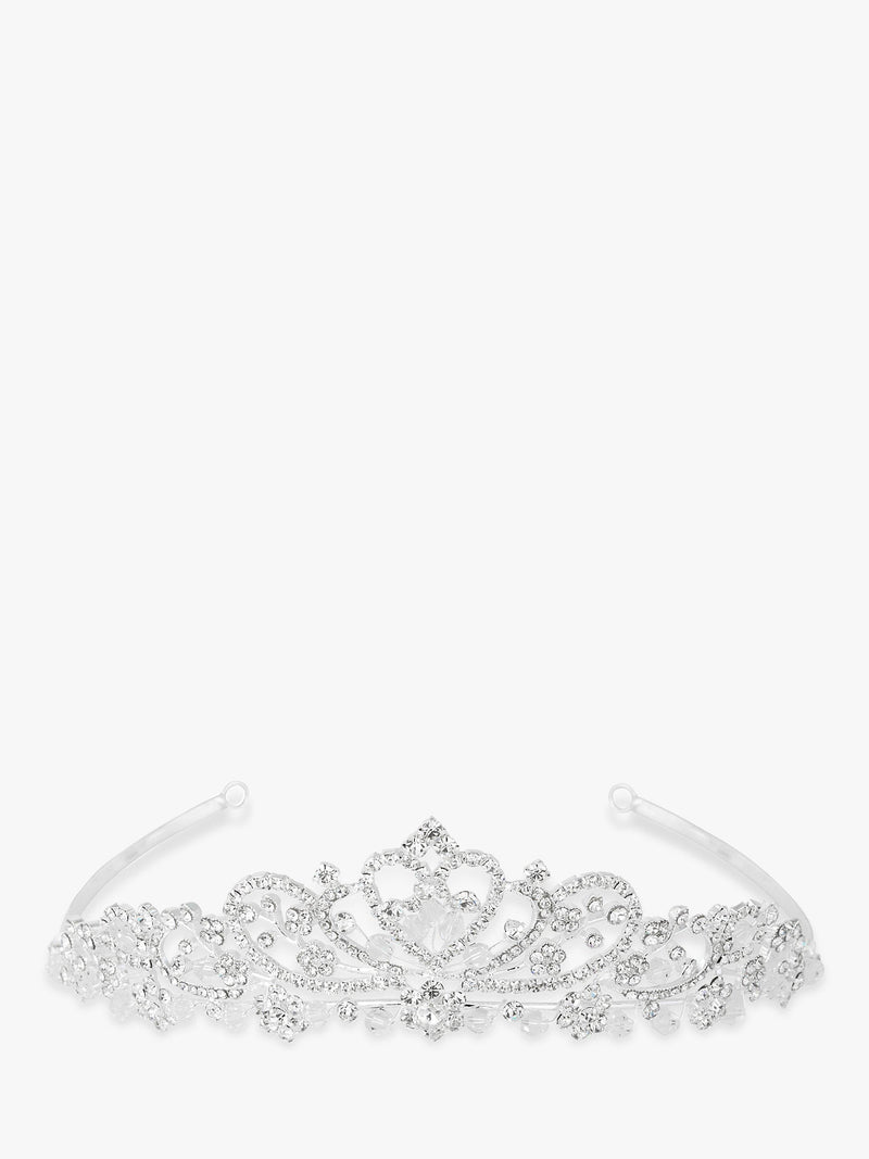 Bridal Crystal Tiara with Raised Diamante Design