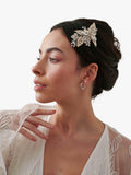 Jon Richard gold-plated crystal leaf hair slide, UK version
