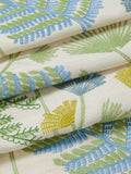 John Lewis Laurel Embroidered Furnishing Fabric in Tranquil Blue - British product