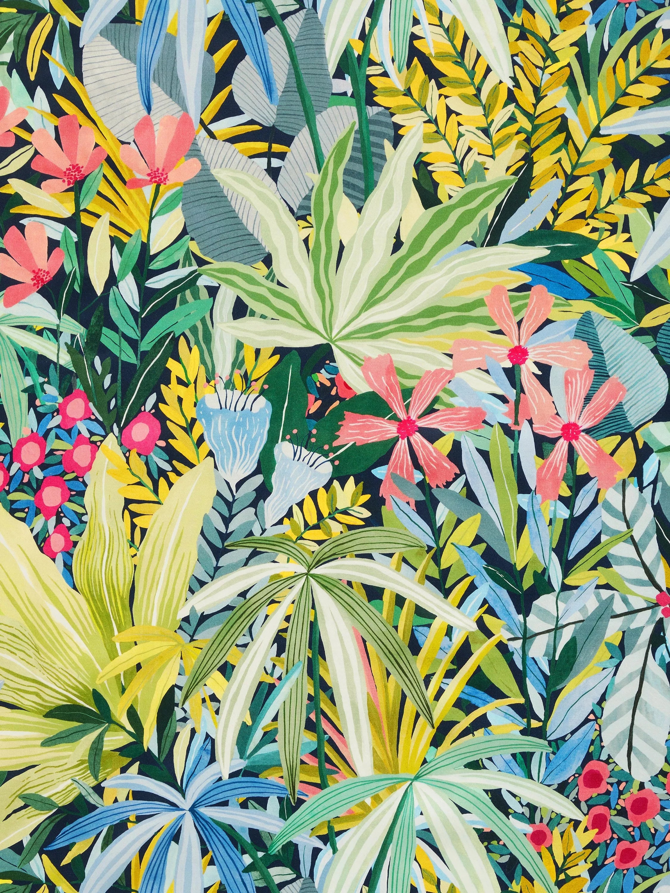 John Lewis Exotic Garden furnishing fabric Dark Night Sky (British brand)
