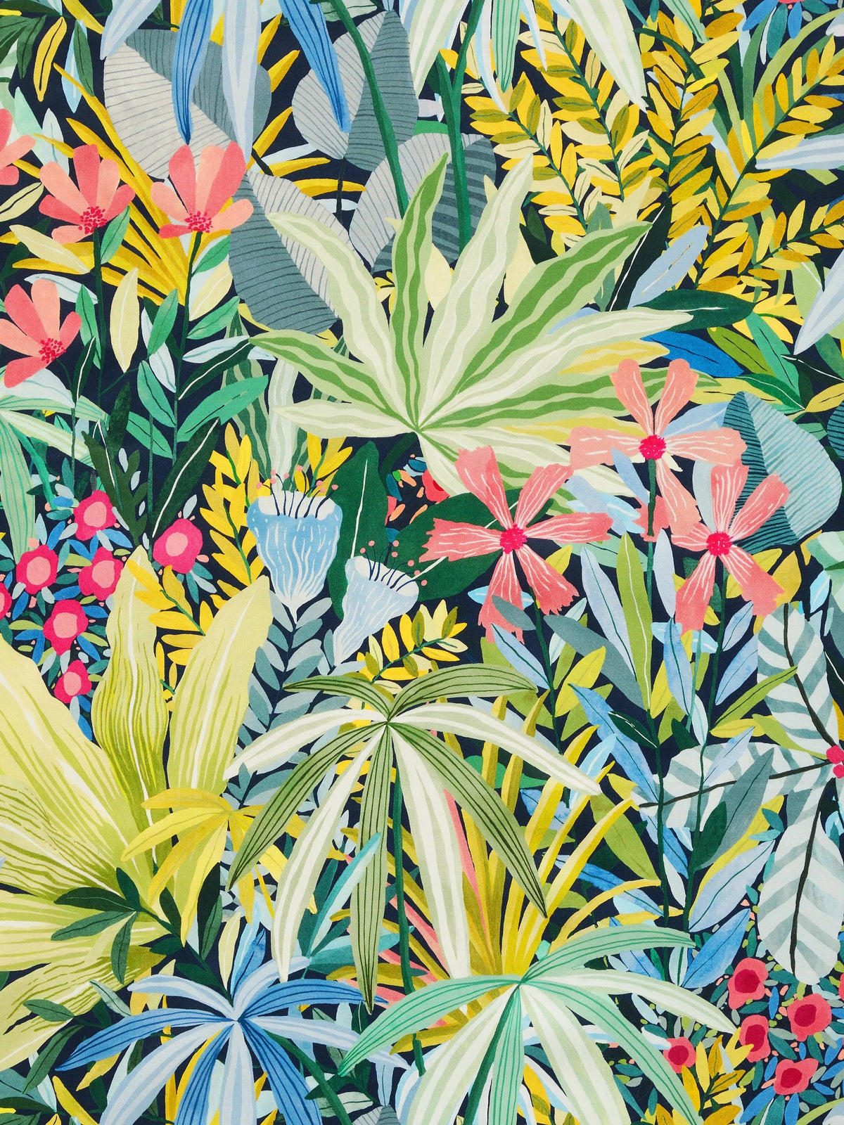 John Lewis Exotic Garden furnishing fabric Dark Night Sky (British brand)