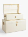 John Lewis metal storage trunk ecru set of 2, imported from the UK