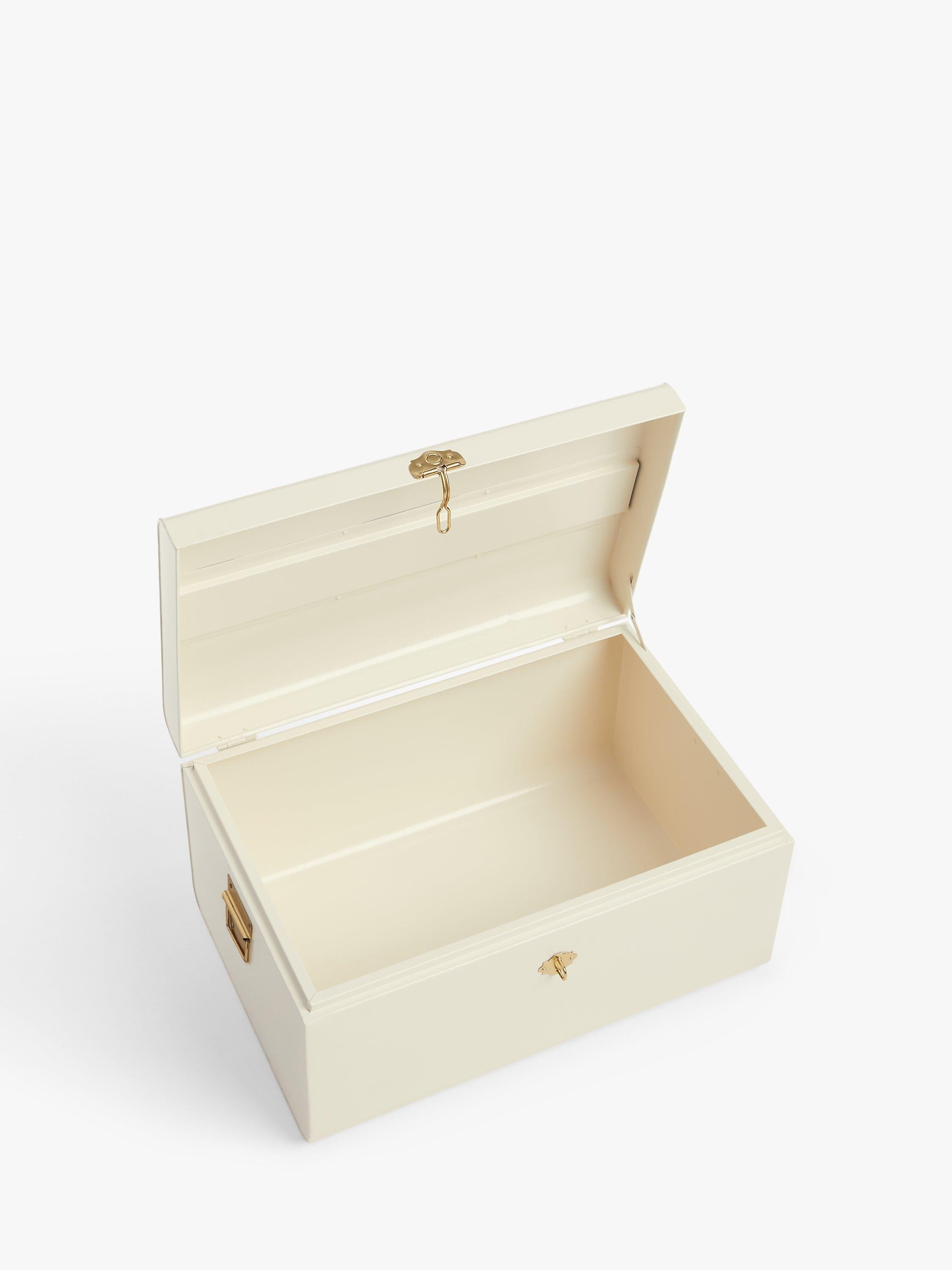 John Lewis metal storage trunk ecru set of 2, imported from the UK