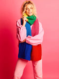 Sirdar colour block scarf knitting kit with yarn and needles (British brand)