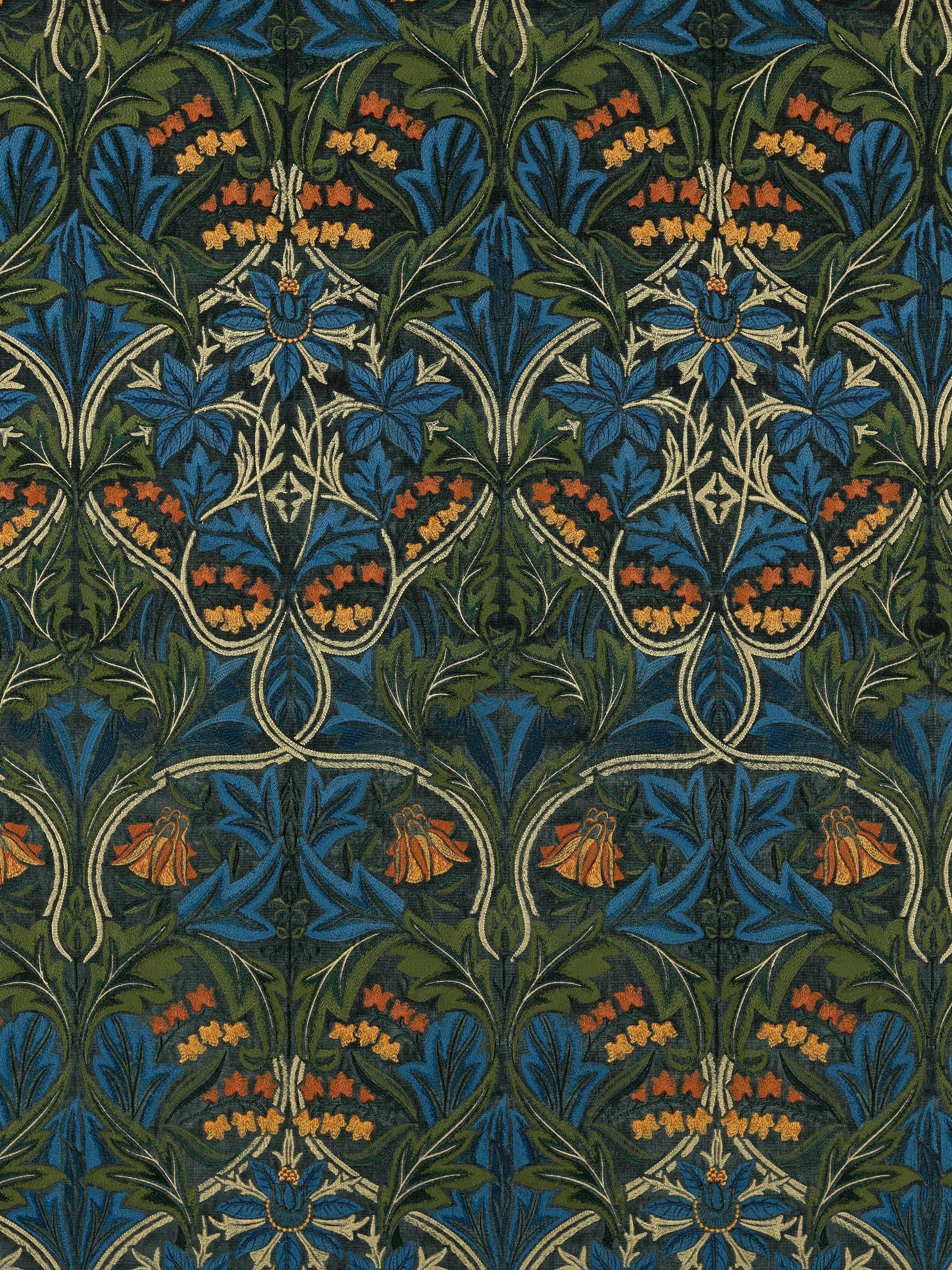Morris & Co. Bluebell Embroidered Furnishing Fabric 132.5cm