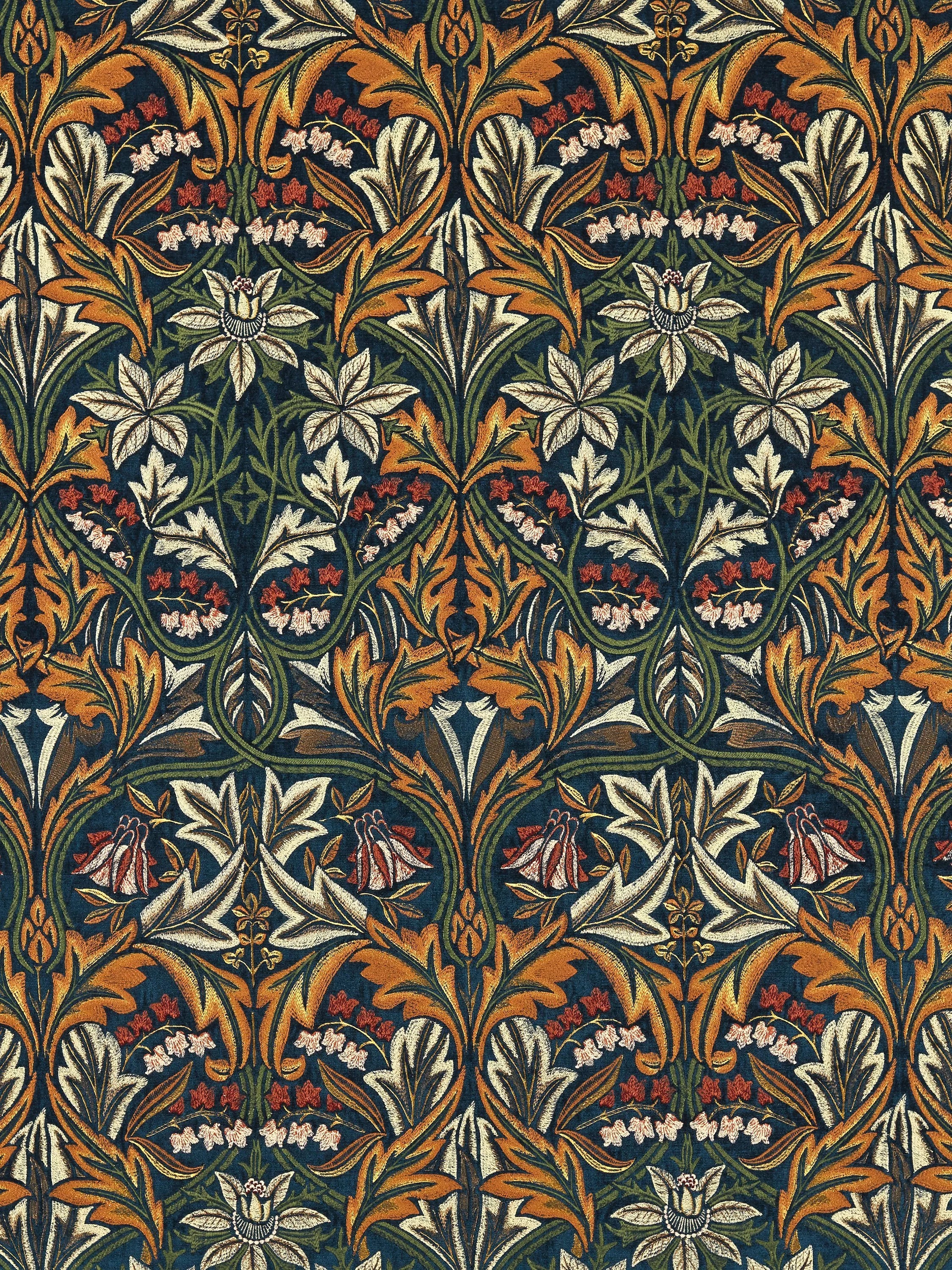 Morris & Co. Bluebell Embroidery furnishing fabric (British brand)