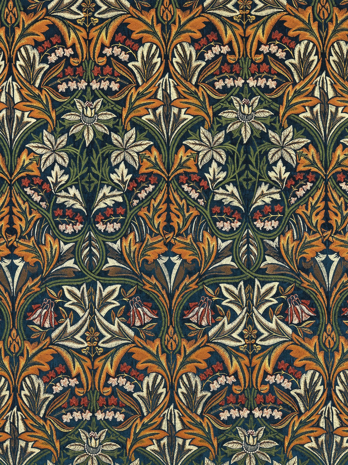 Morris & Co. Bluebell Embroidery furnishing fabric (British brand)