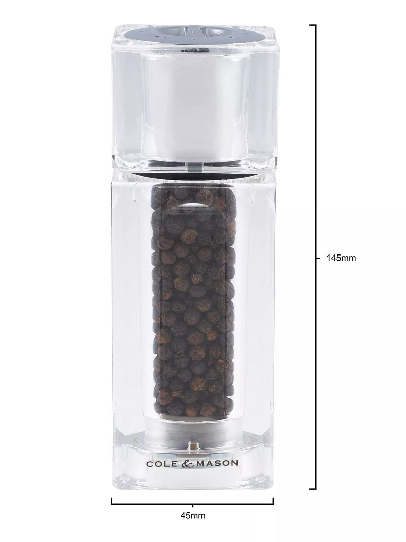 Cole & Mason 2-in-1 salt and pepper mill clear, UK version