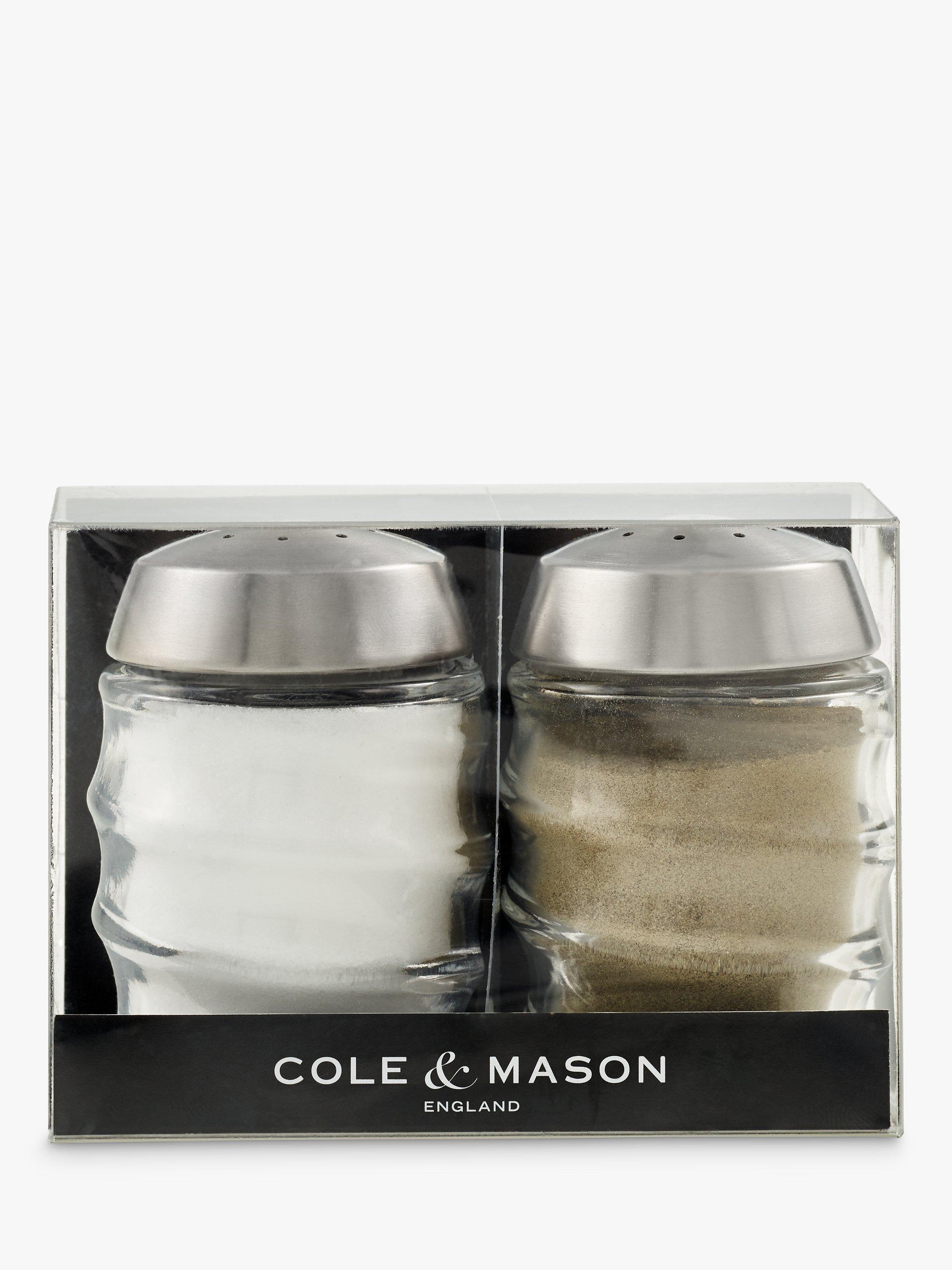 Cole & Mason salt pepper shakers clear silver - British product