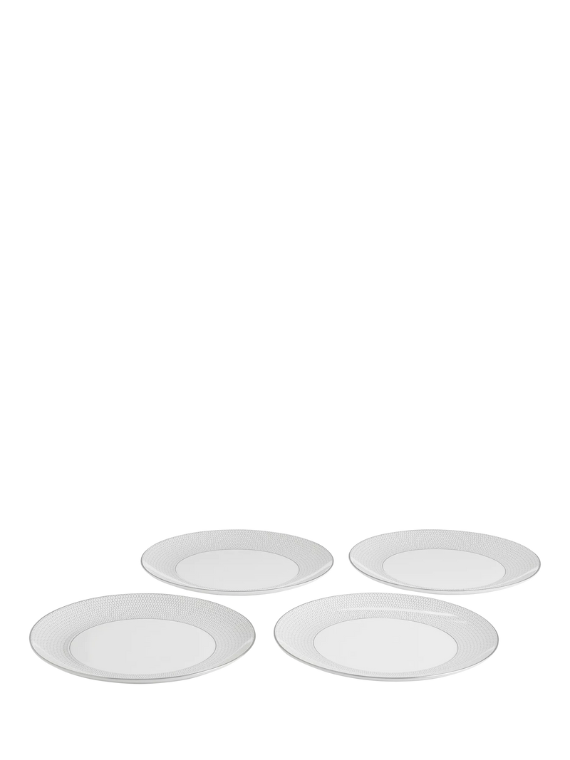 Wedgwood Gio Platinum dinnerware set 12 piece, imported from the UK