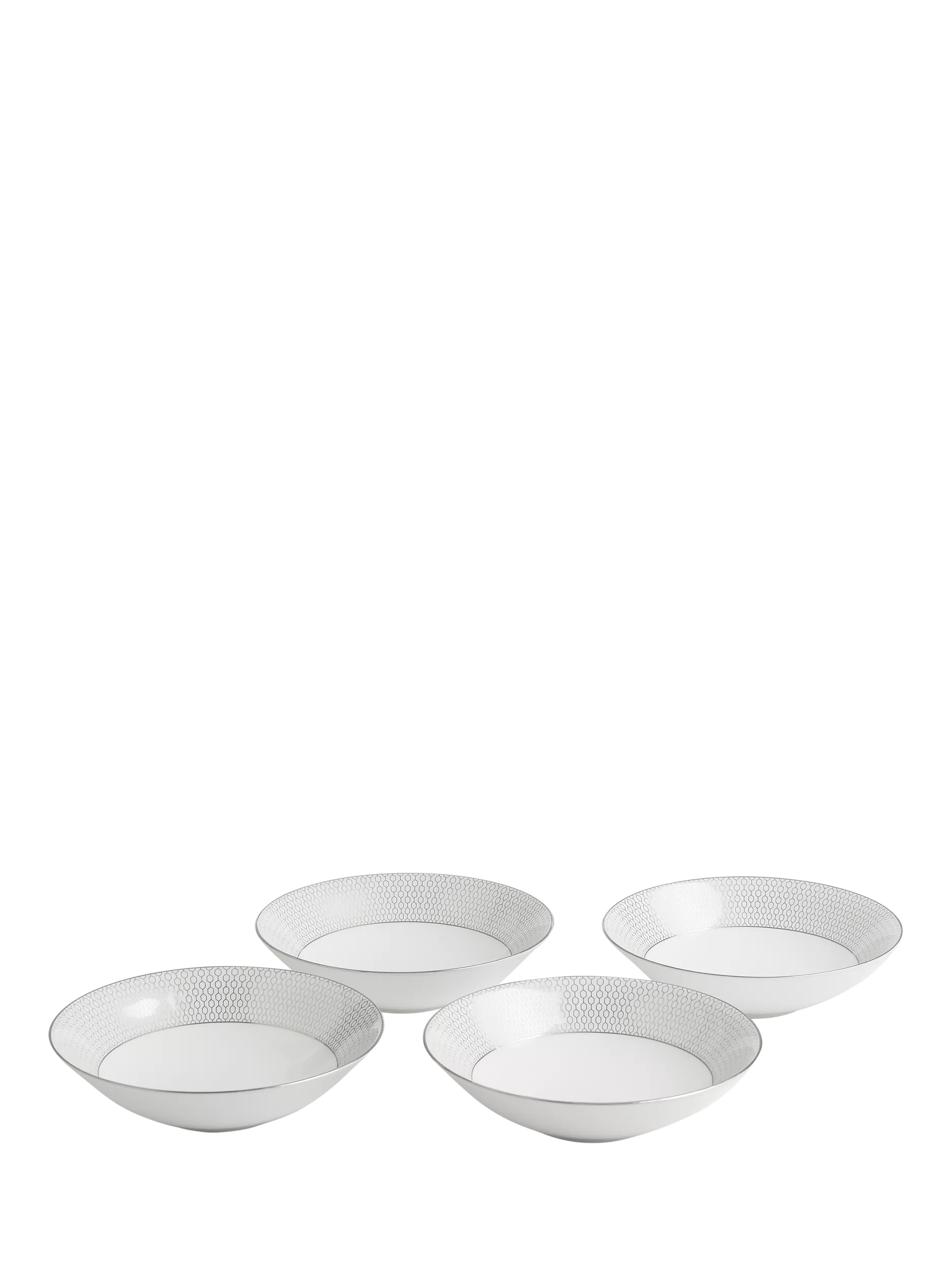 Wedgwood Gio Platinum dinnerware set 12 piece, imported from the UK