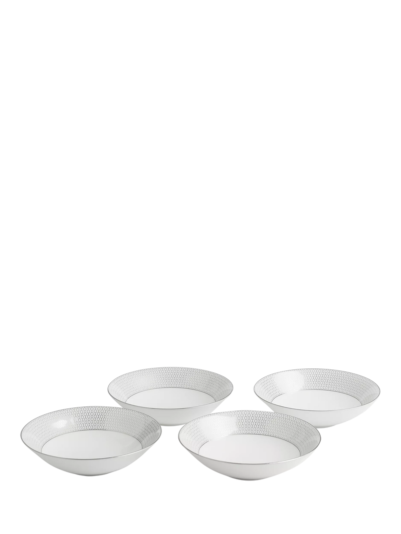 Wedgwood Gio Platinum dinnerware set 12 piece, imported from the UK