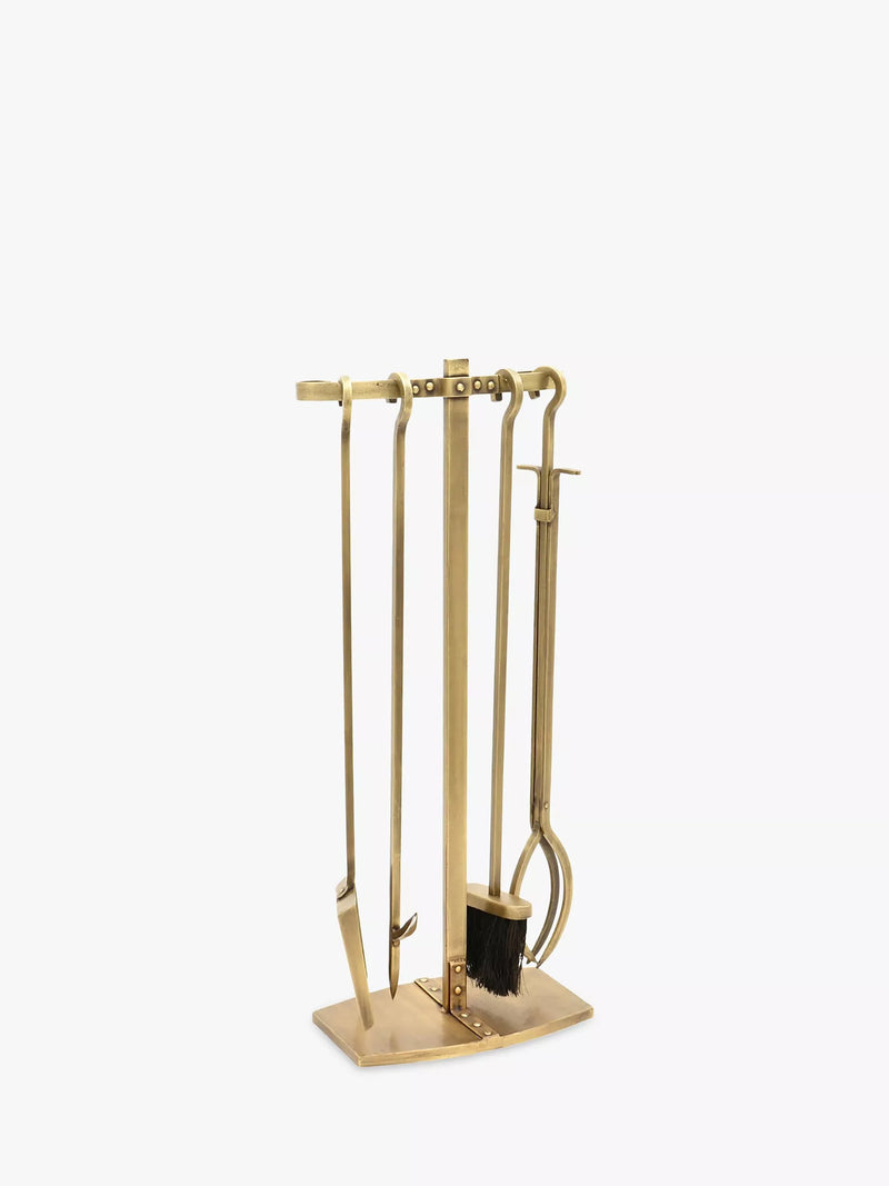 Ivyline brass fireside companion set 4 piece, imported from the UK