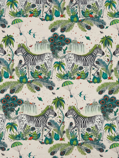 John Lewis Clarke & Clarke Lost World Green Linen Blend Furnishing Fabric- Buy online at McGrocer