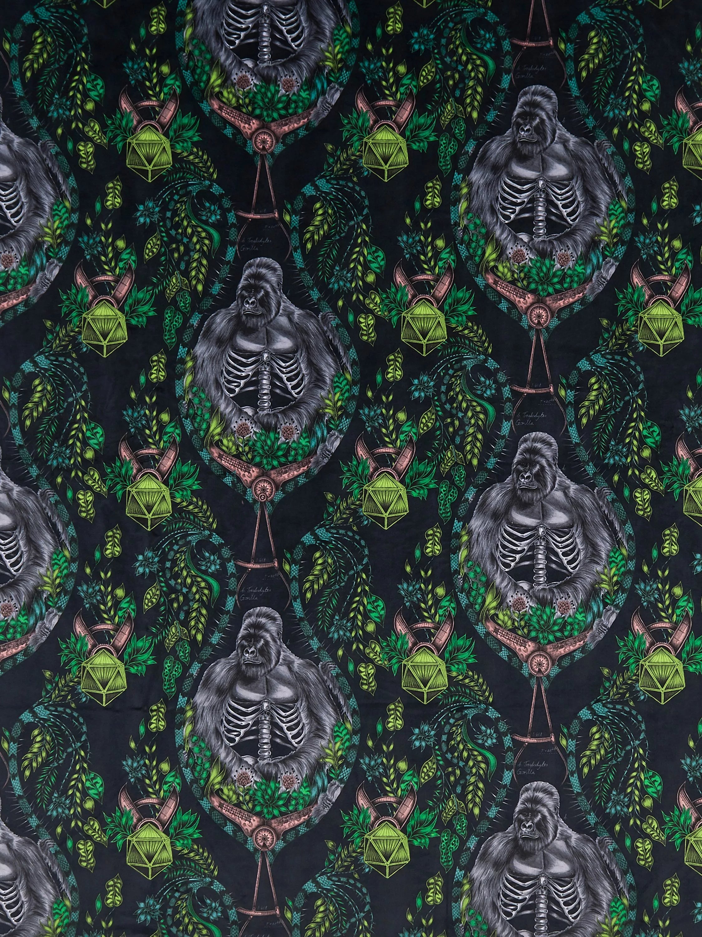 Clarke & Clarke Silverback velvet fabric in Charcoal - British product