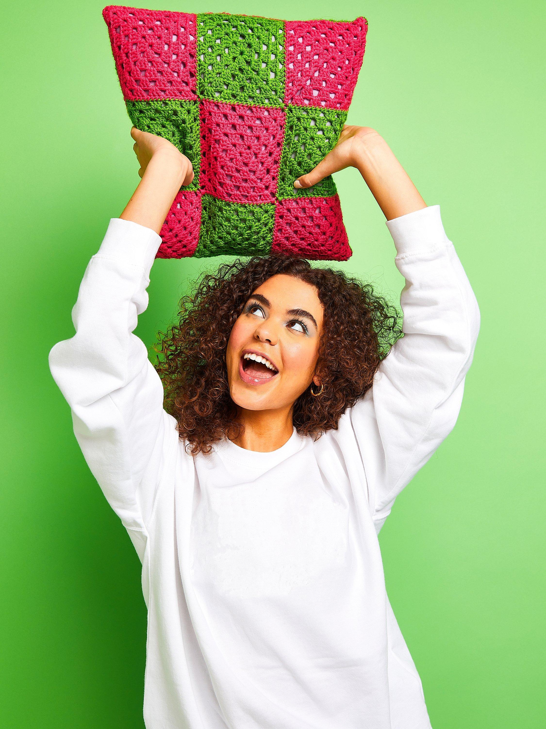 Sirdar granny squares cushion crochet kit (British brand)
