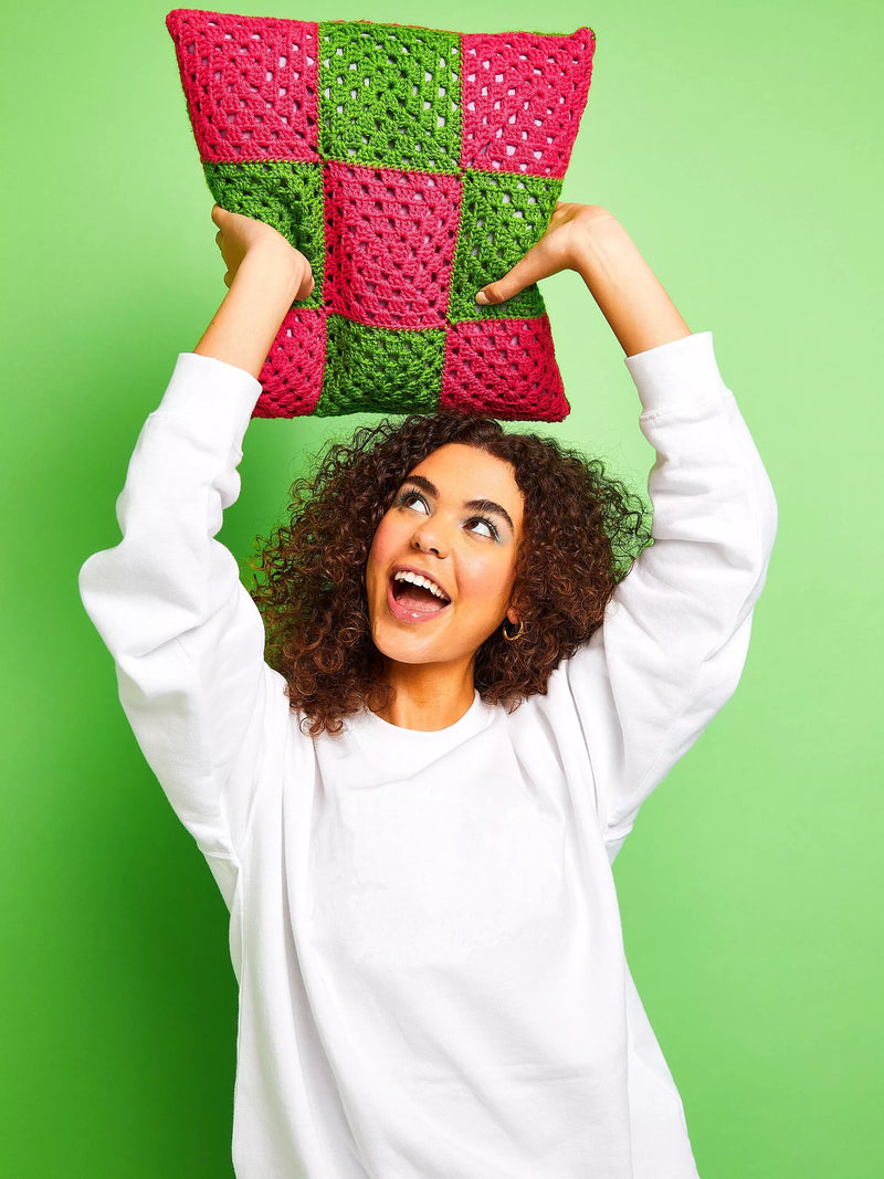 Sirdar granny squares cushion crochet kit (British brand)