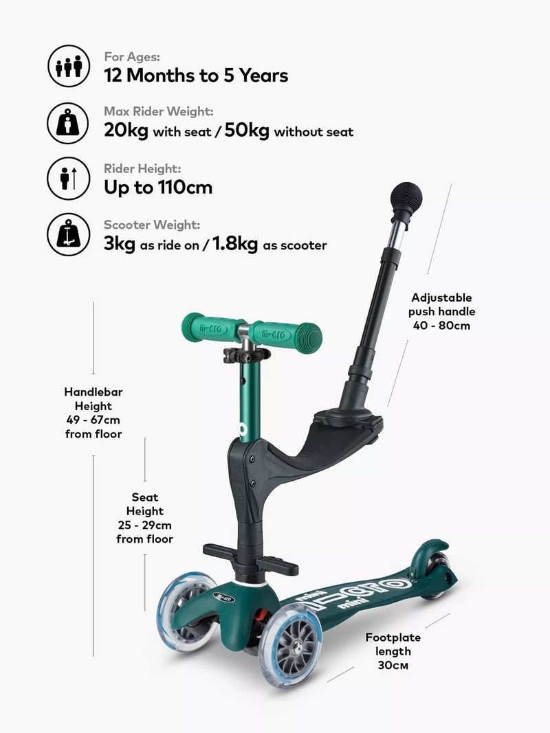 Micro Scooters 3-in-1 Mini Micro Deluxe green, UK version
