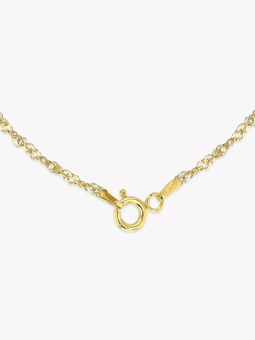 IBB 9ct yellow gold twist link chain necklace 16 inch, imported from the UK