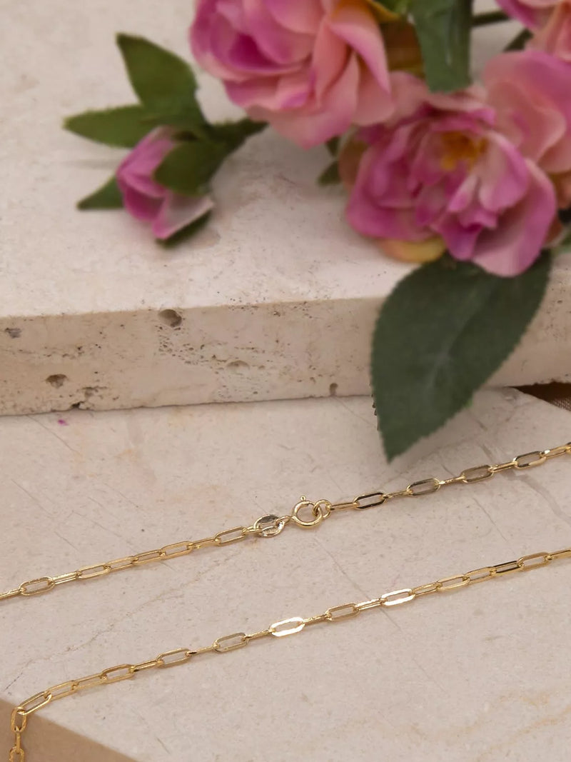 IBB 9ct gold paper clip chain necklace (British brand)