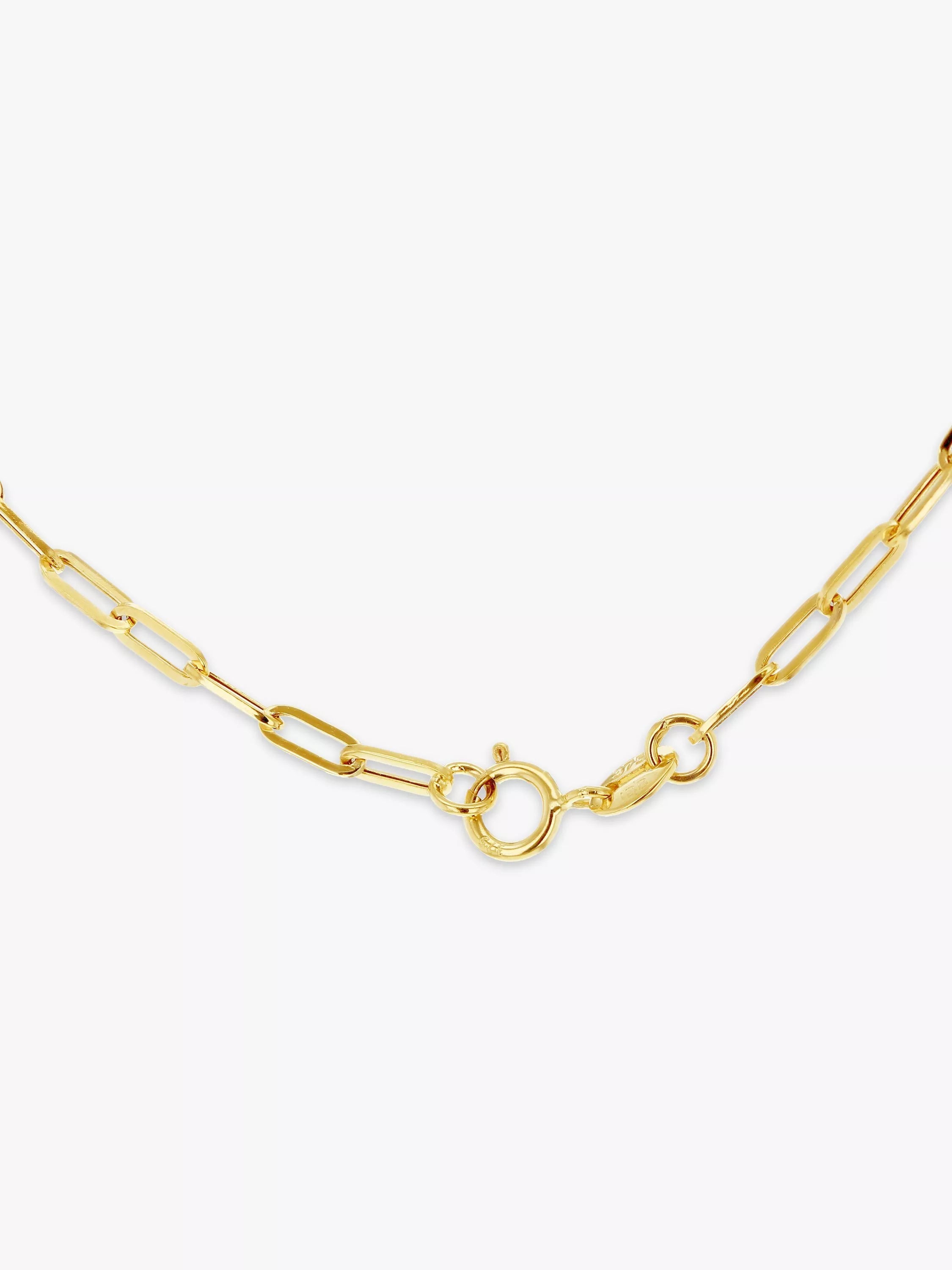 IBB 9ct gold paper clip chain necklace (British brand)