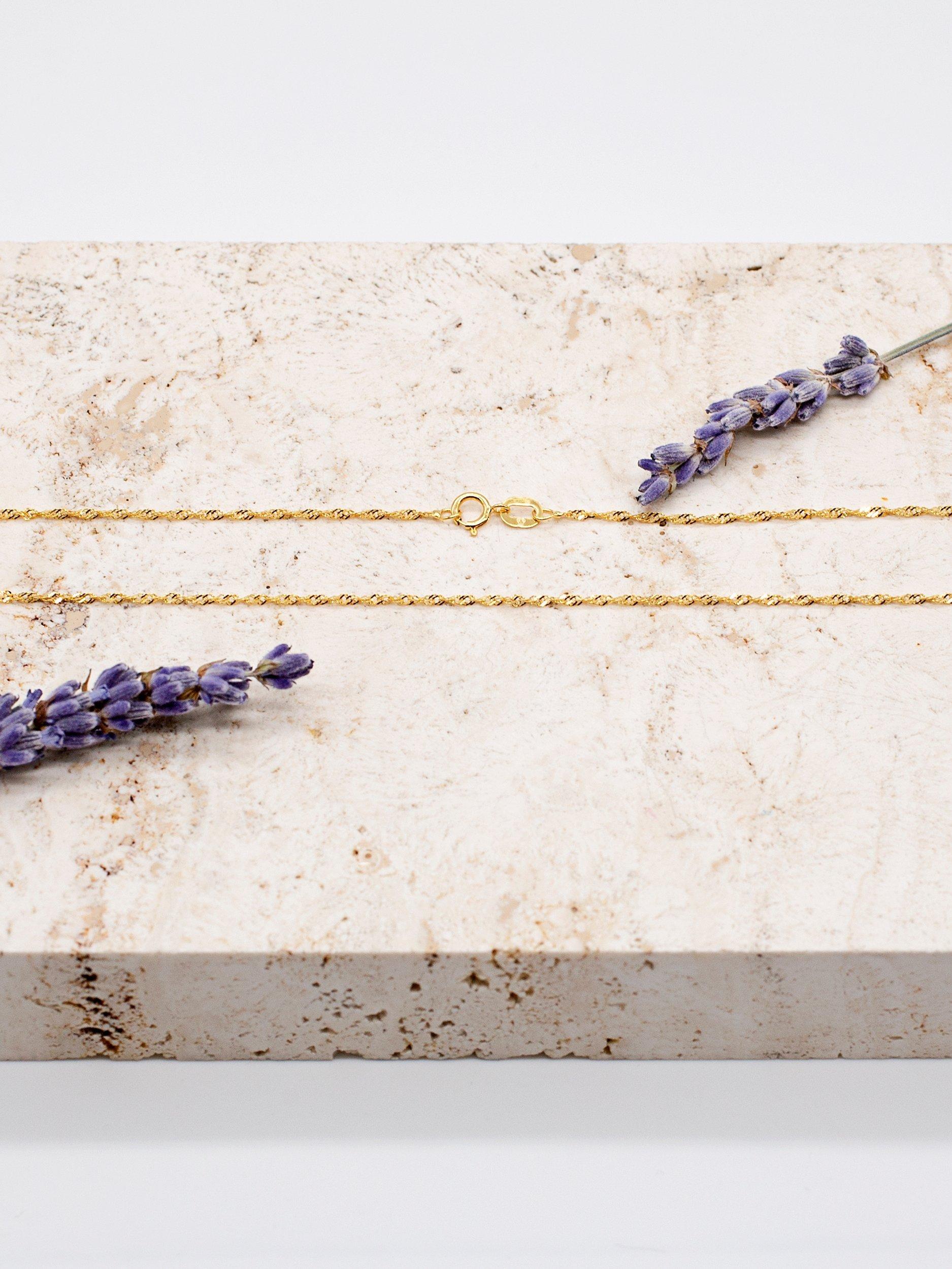 IBB 9ct yellow gold short twist link chain necklace (British brand)
