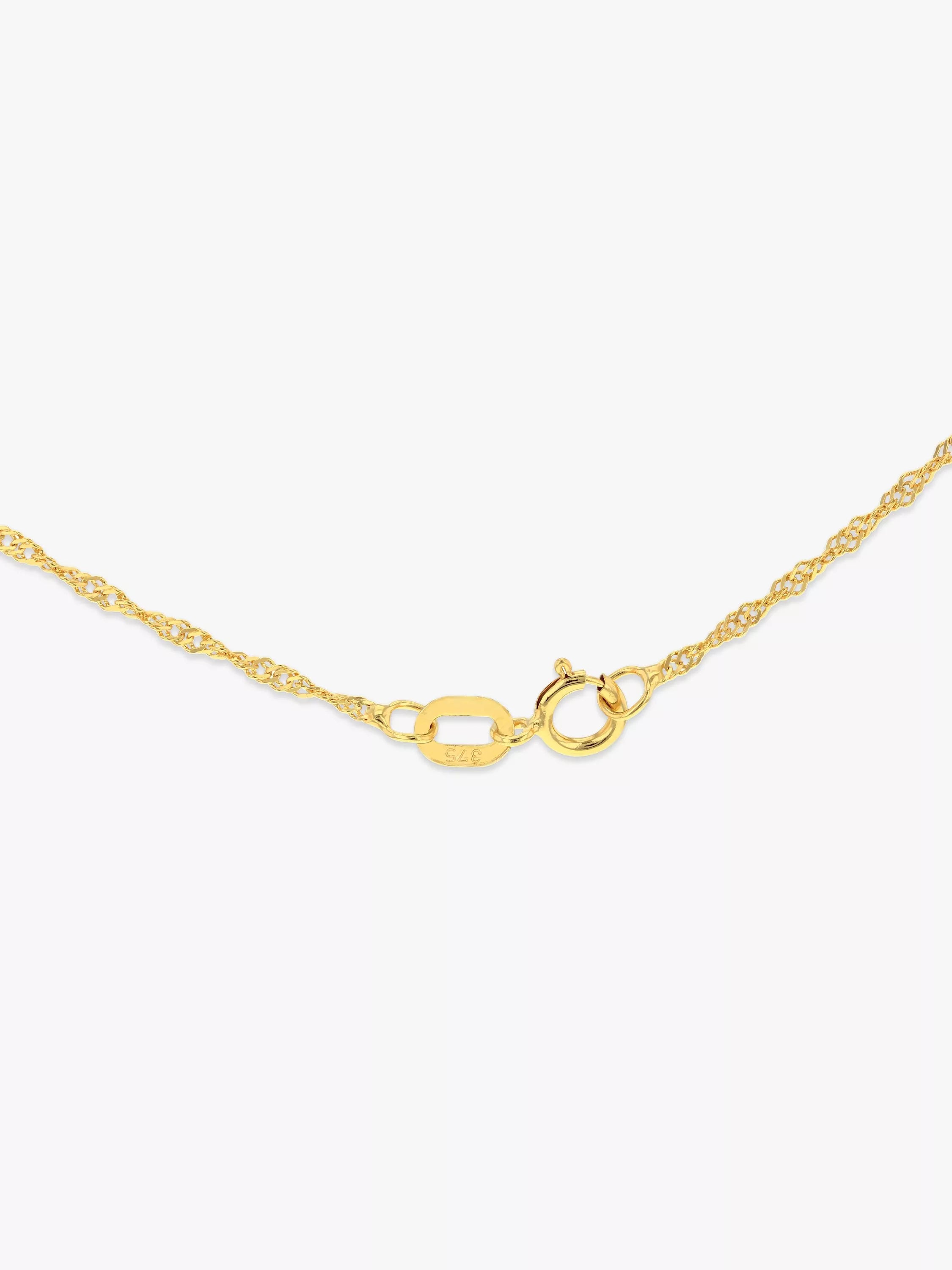 IBB 9ct yellow gold short twist link chain necklace (British brand)