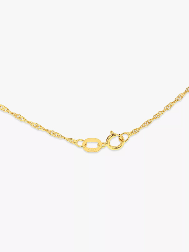 IBB 9ct yellow gold short twist link chain necklace (British brand)