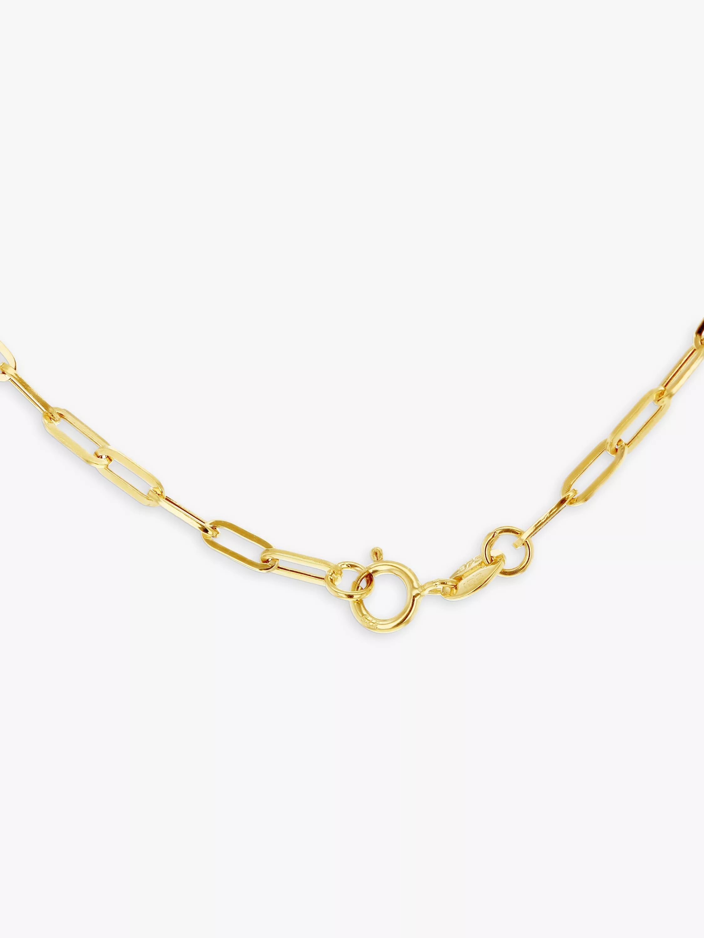 IBB 9ct gold paper clip chain necklace 46cm, imported from the UK