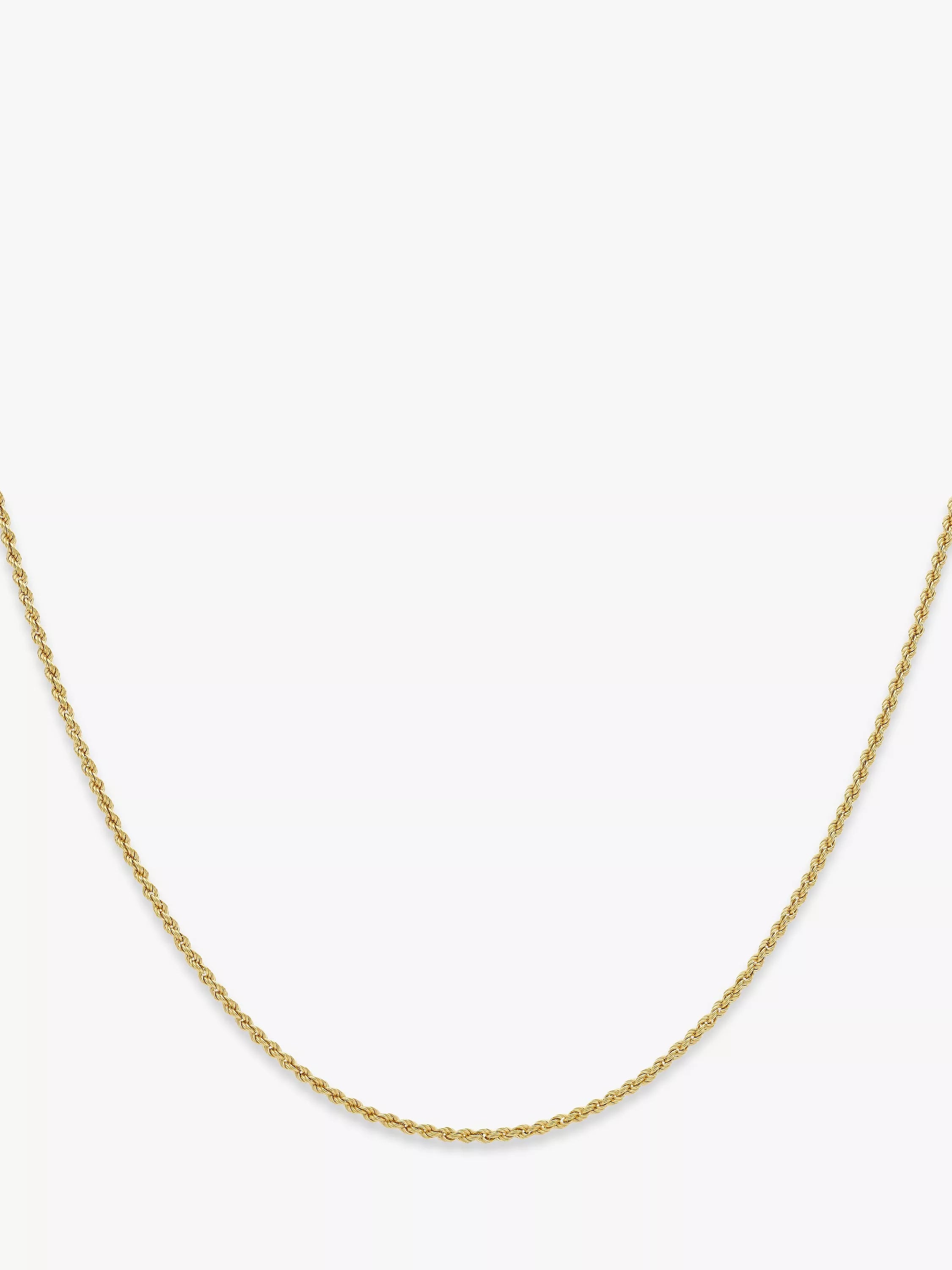 IBB 9ct yellow gold rope chain necklace 18 inch (British brand)