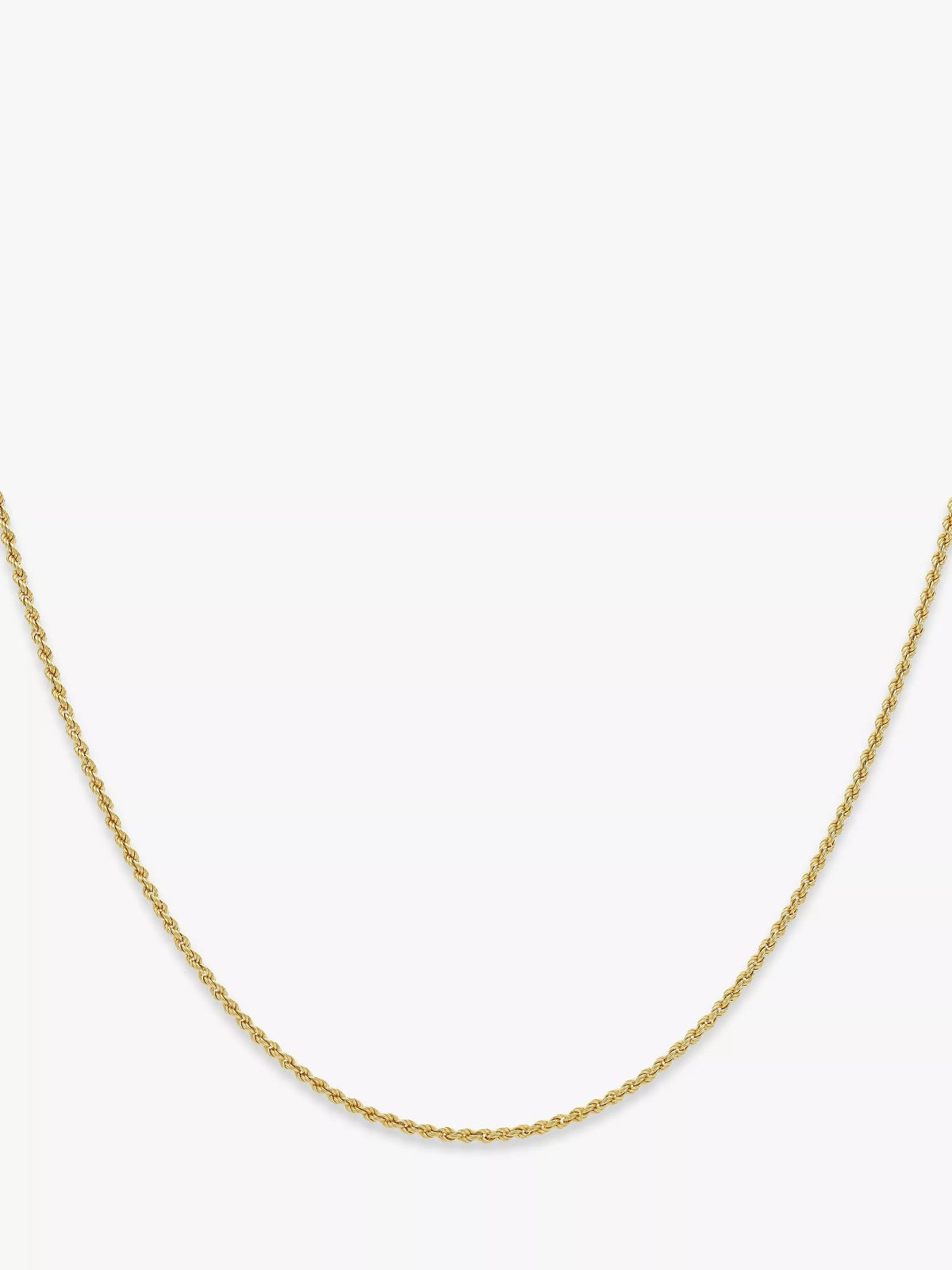 IBB 9ct yellow gold rope chain necklace 18 inch (British brand)