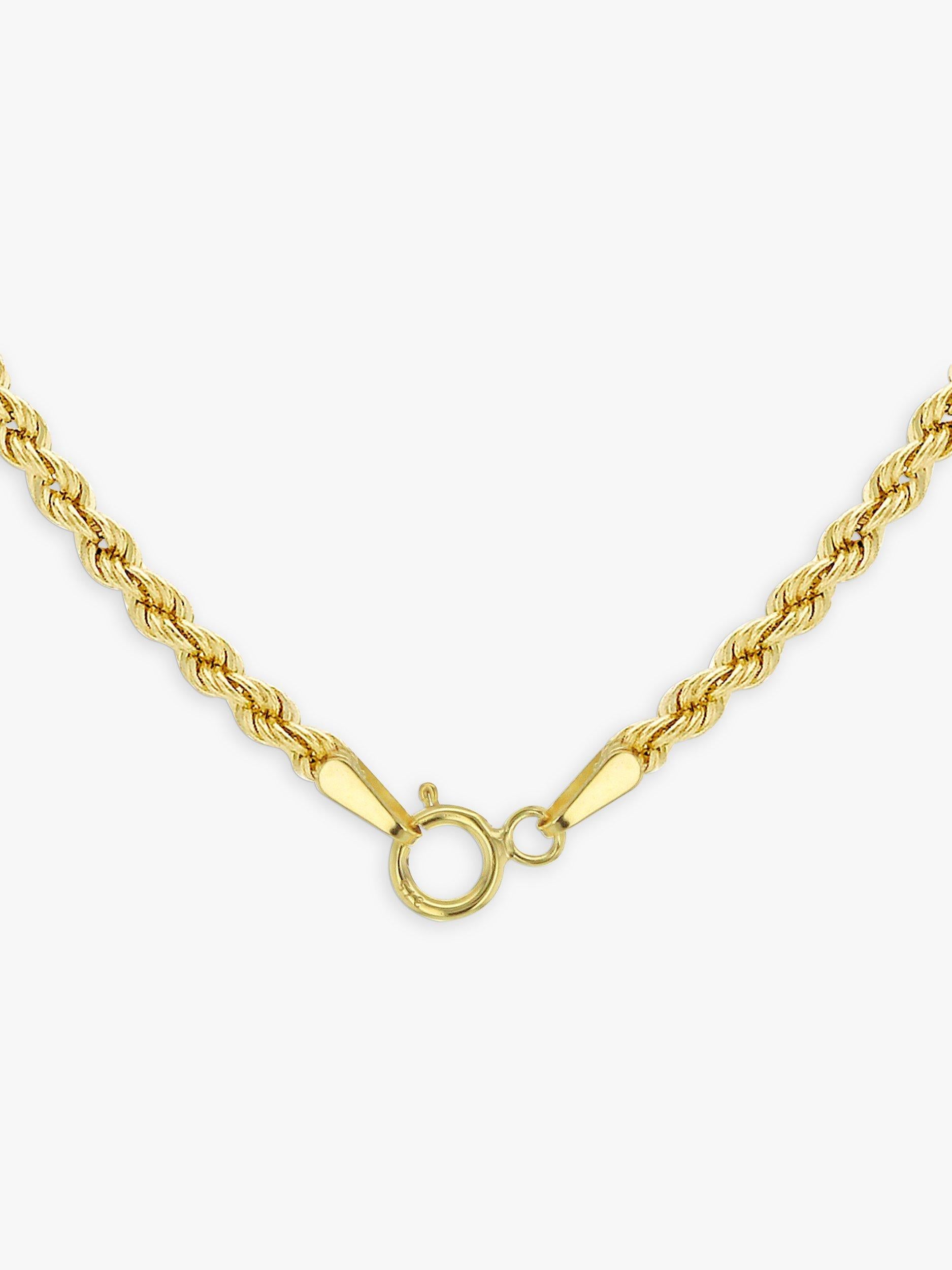 IBB 9ct yellow gold rope chain necklace 18 inch (British brand)