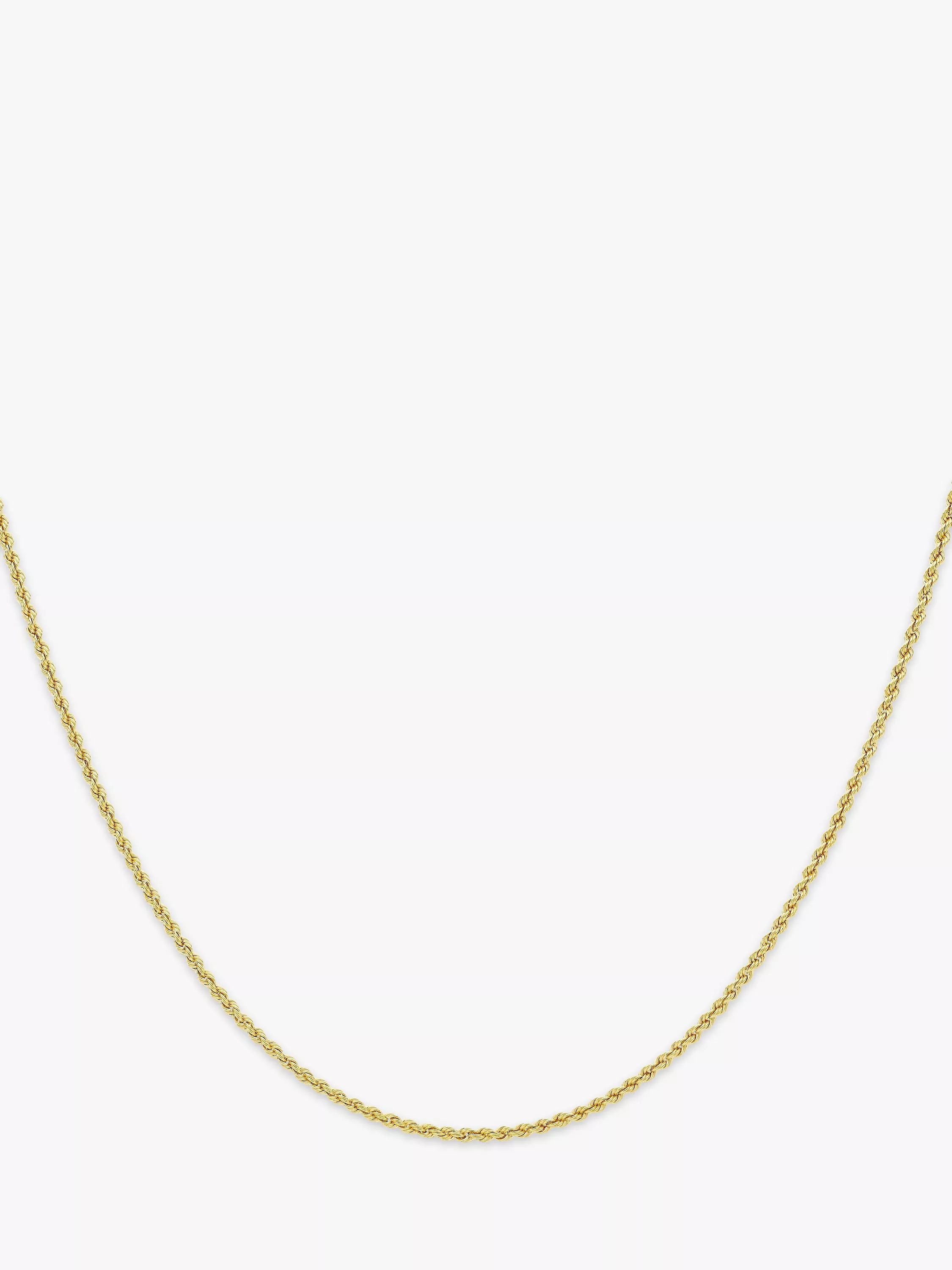 IBB 9ct yellow gold hollow short rope chain necklace 16 inch (British brand)