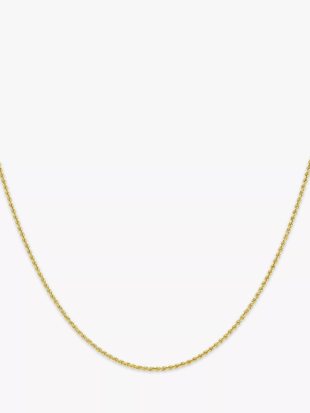 IBB 9ct yellow gold hollow short rope chain necklace 16 inch (British brand)