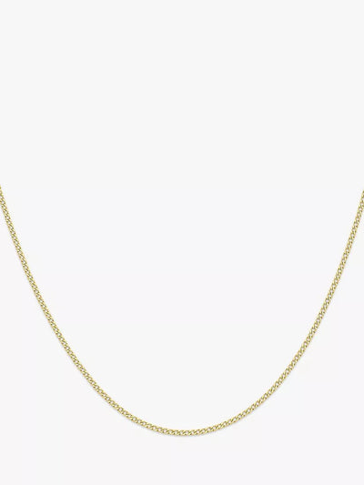 John Lewis IBB 9ct Yellow Gold Long Hollow Curb Link Chain Necklace 18 inch- Buy online at McGrocer