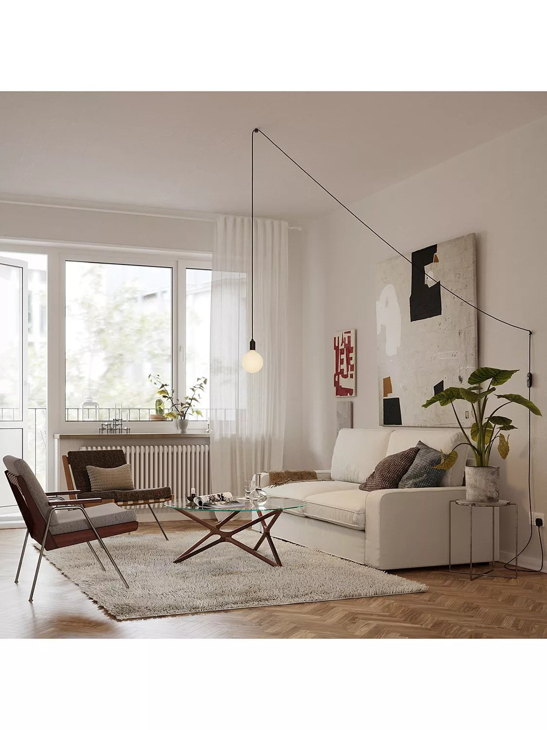 Tala graphite plug-in pendant light grey, UK version