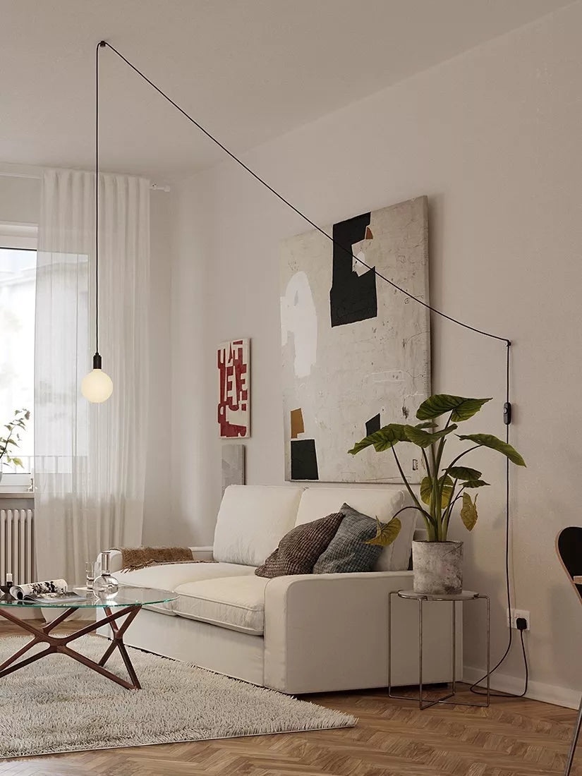 Tala graphite plug-in pendant light grey, UK version
