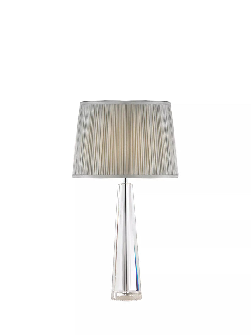 Laura Ashley Blake crystal glass table lamp clear with silk shade, imported from the UK