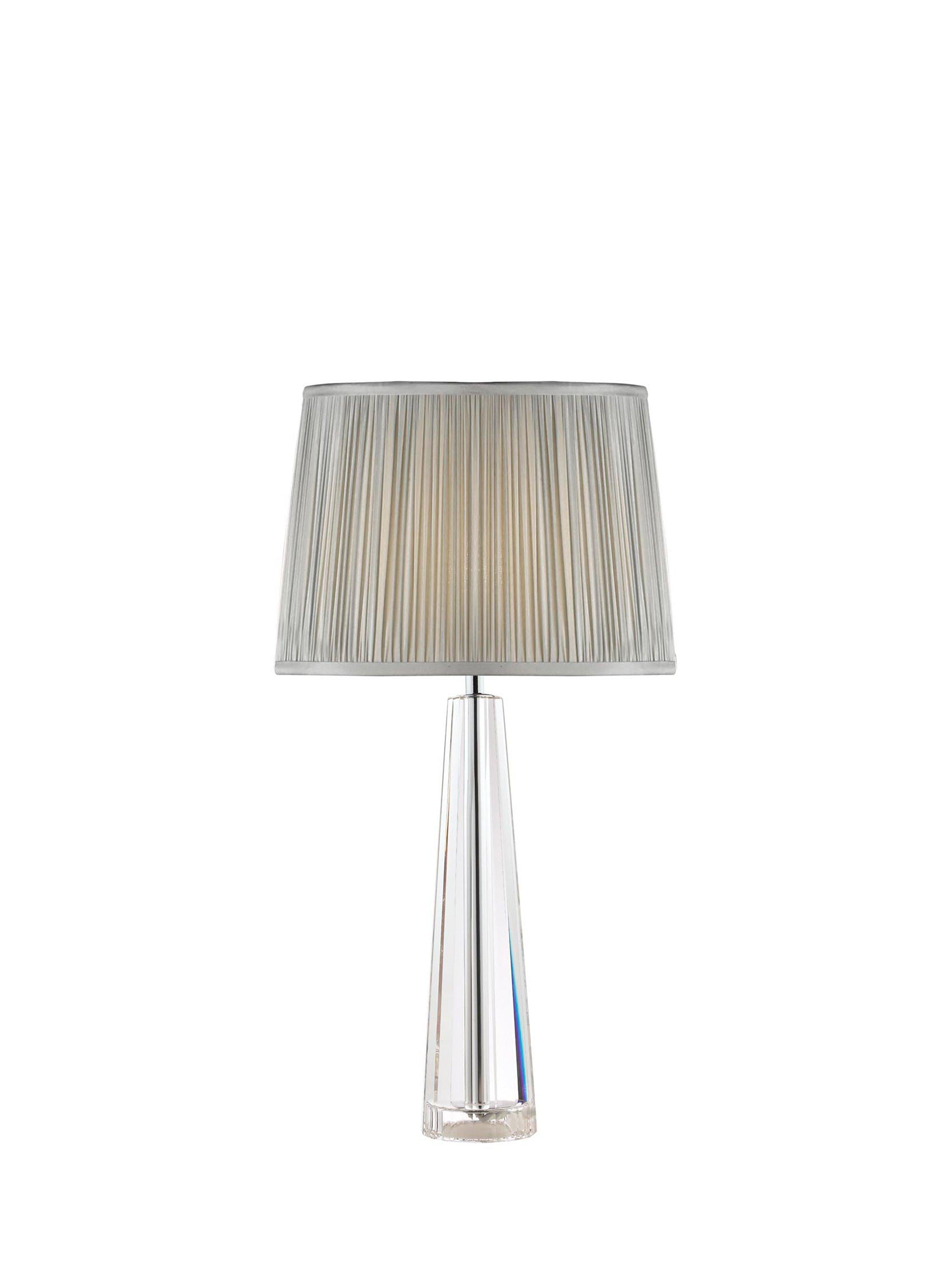 Laura Ashley Blake crystal glass table lamp clear with silk shade, imported from the UK