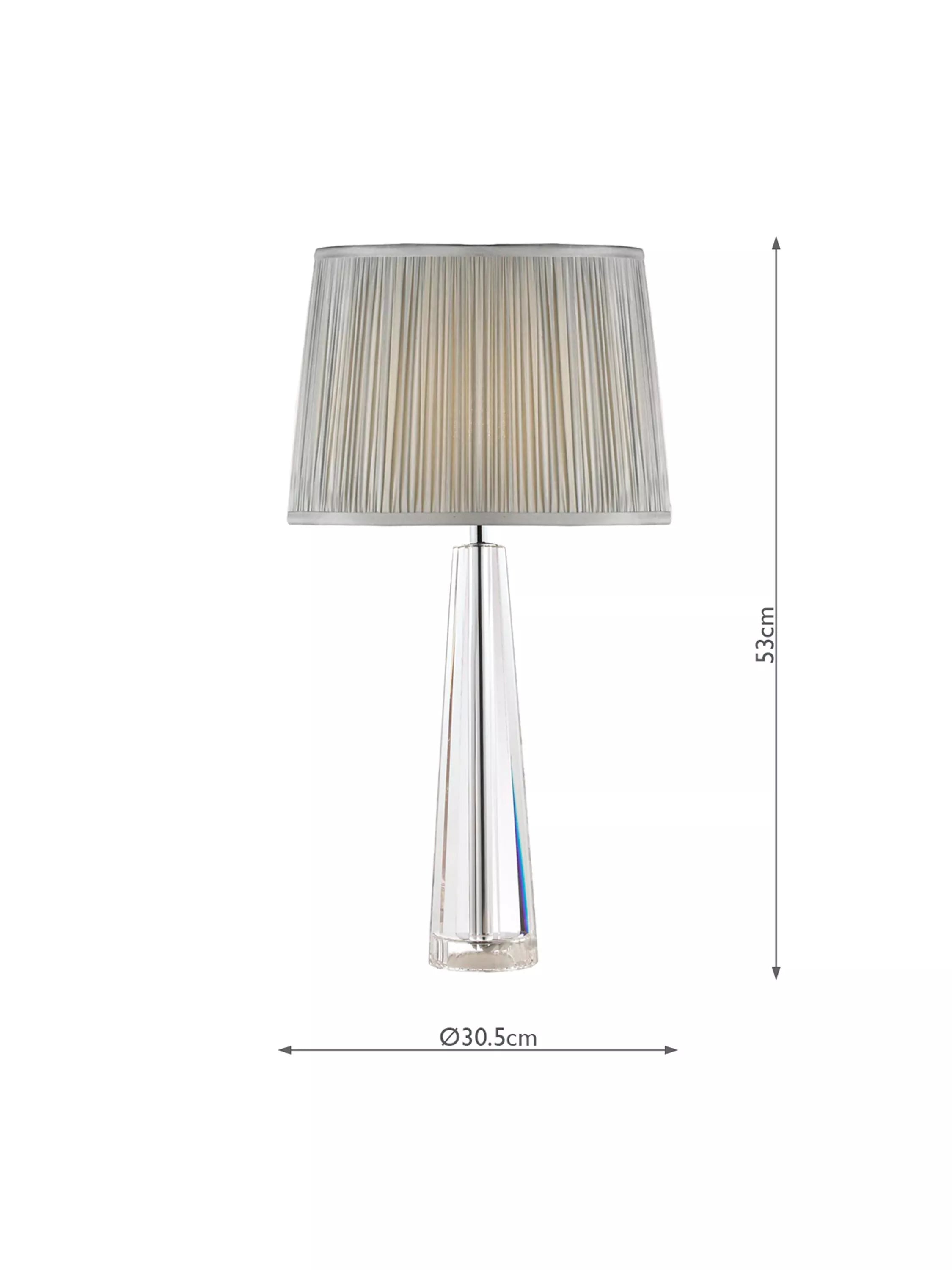 Laura Ashley Blake crystal glass table lamp clear with silk shade, imported from the UK