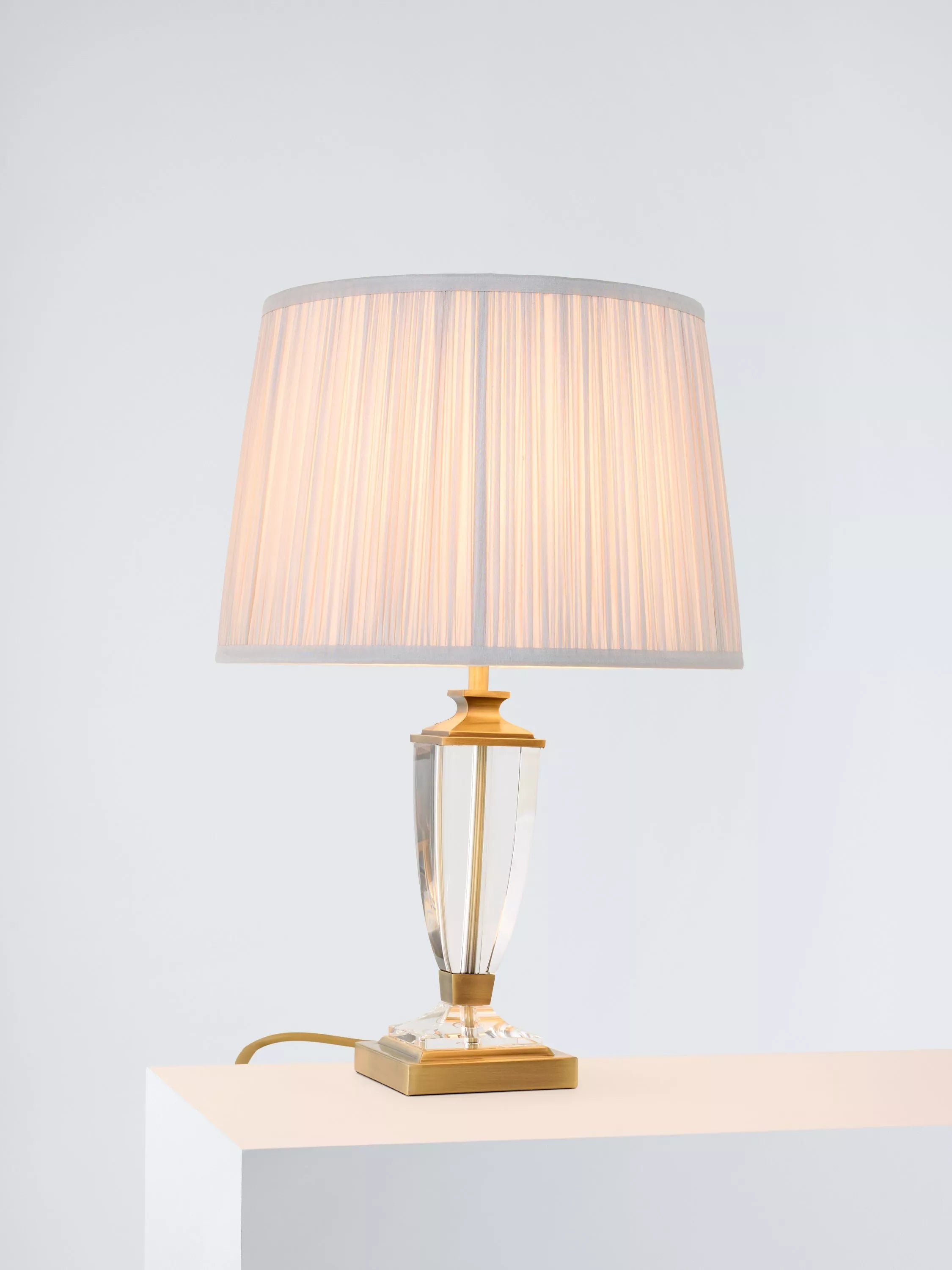 Laura Ashley Carson crystal table lamp antique brass finish, imported from the UK